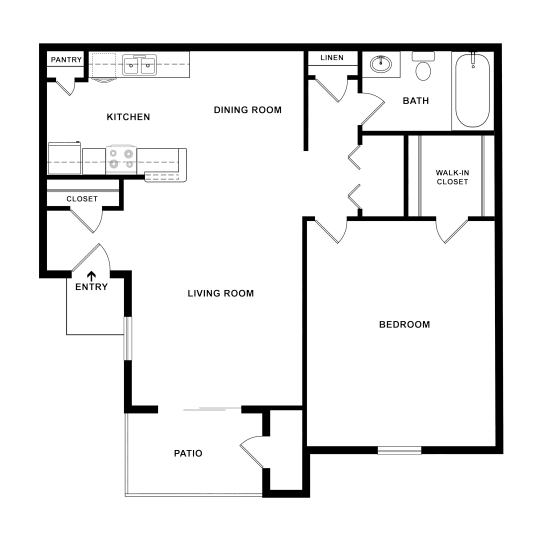 the floor plan for a two bedroom apartment at The Del Sol